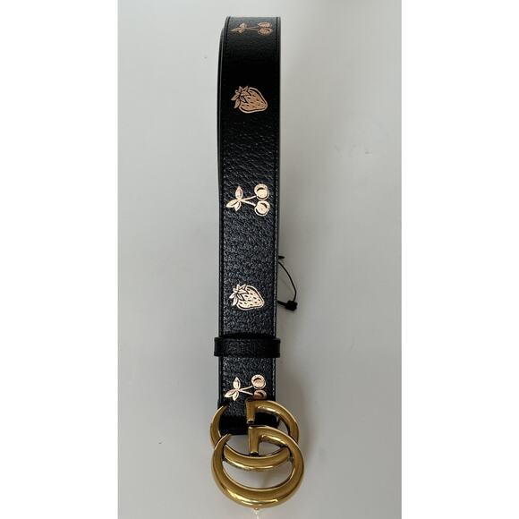 New Gucci Women\'s GG Marmont Leather Belt Black 95/38 Italy 625839 main image 9